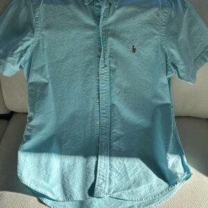 Polo by Ralph Lauren Men's Aqua Button Down Shirt